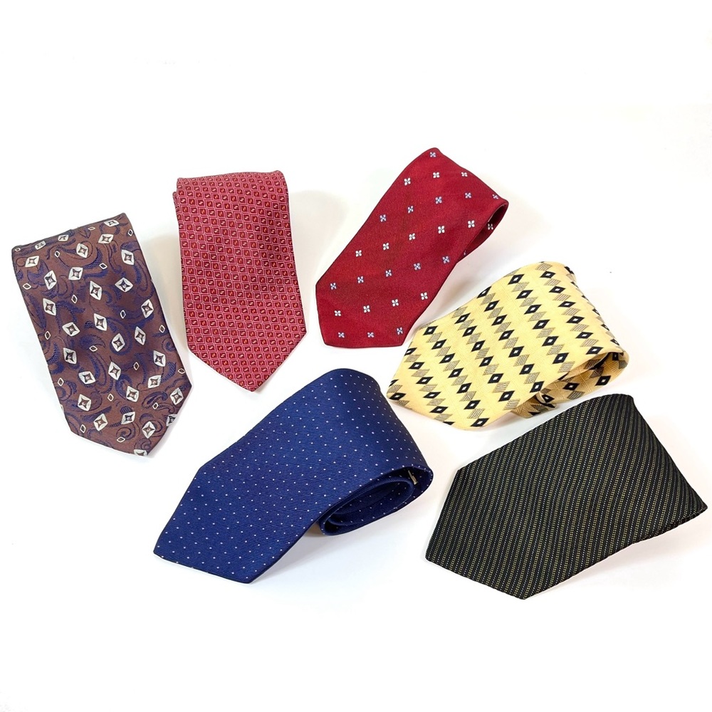 Lot of 7 Men’s Silk Neck Tie Necktie Joseph Abboud/Neo Bill Blass